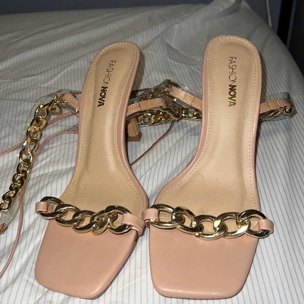 Gold Chain Strappy Heels